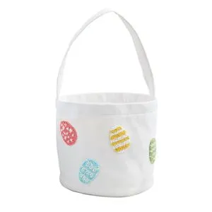 Mud Pie Easter Beaded Bucket- White