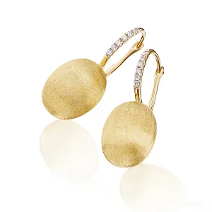 Nanis 18k Yellow Gold Large Ball Drop Earrings, Dias=.16tw G/VS