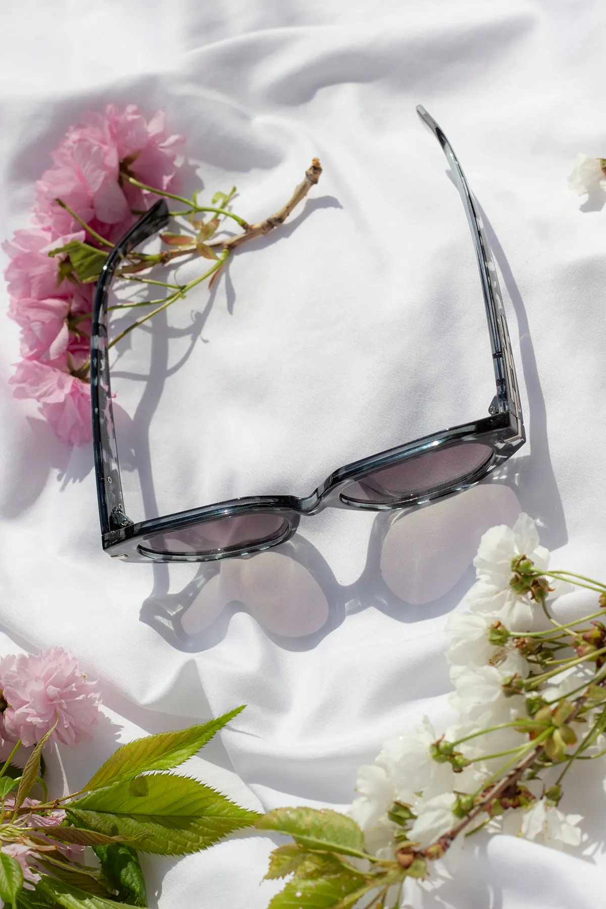 Narrow Hexagon Sunglasses with Metal Detail