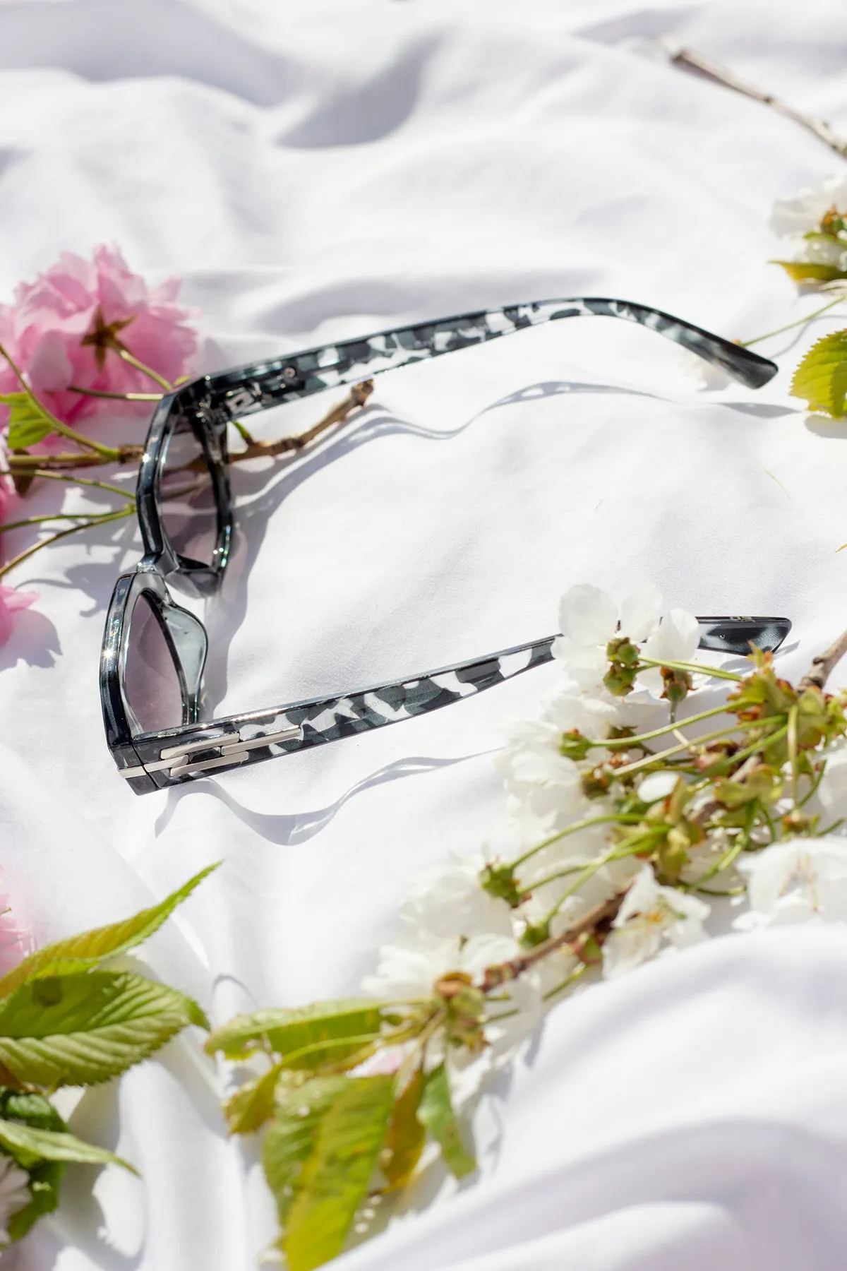 Narrow Hexagon Sunglasses with Metal Detail
