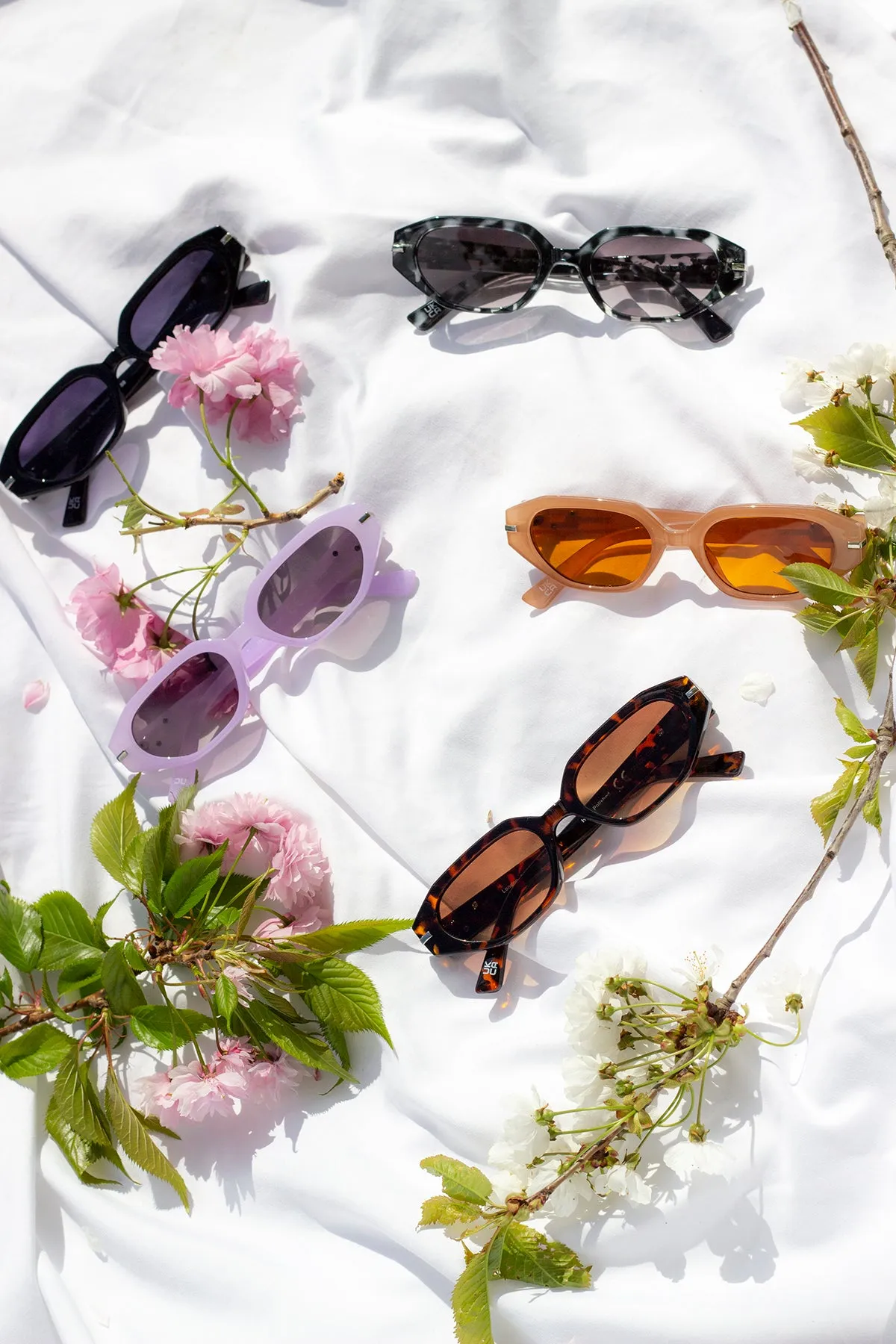 Narrow Hexagon Sunglasses with Metal Detail
