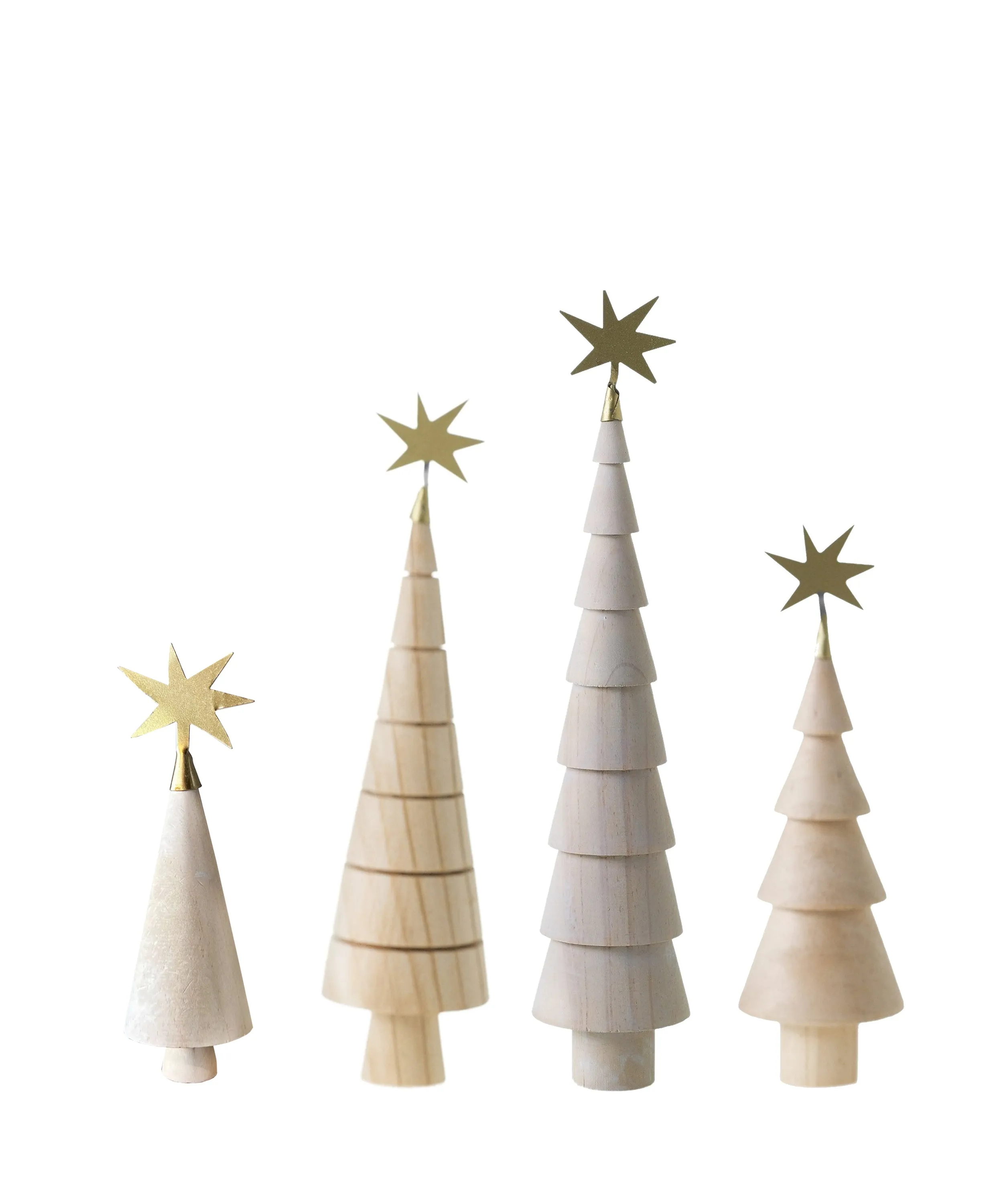 Natural Wood Trees with Rustic Metal Stars