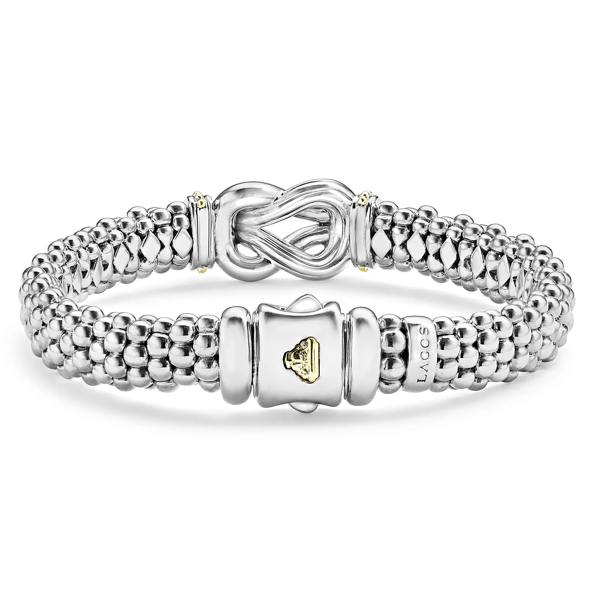 Newport Two-Tone Knot Caviar Diamond Bracelet | 9mm