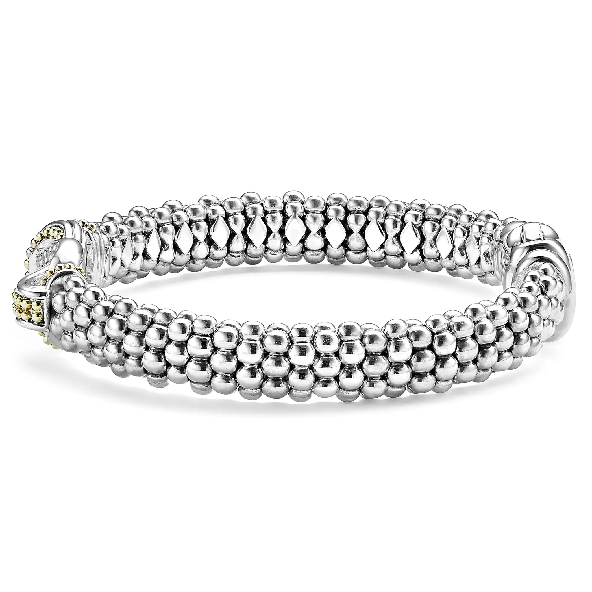 Newport Two-Tone Knot Caviar Diamond Bracelet | 9mm