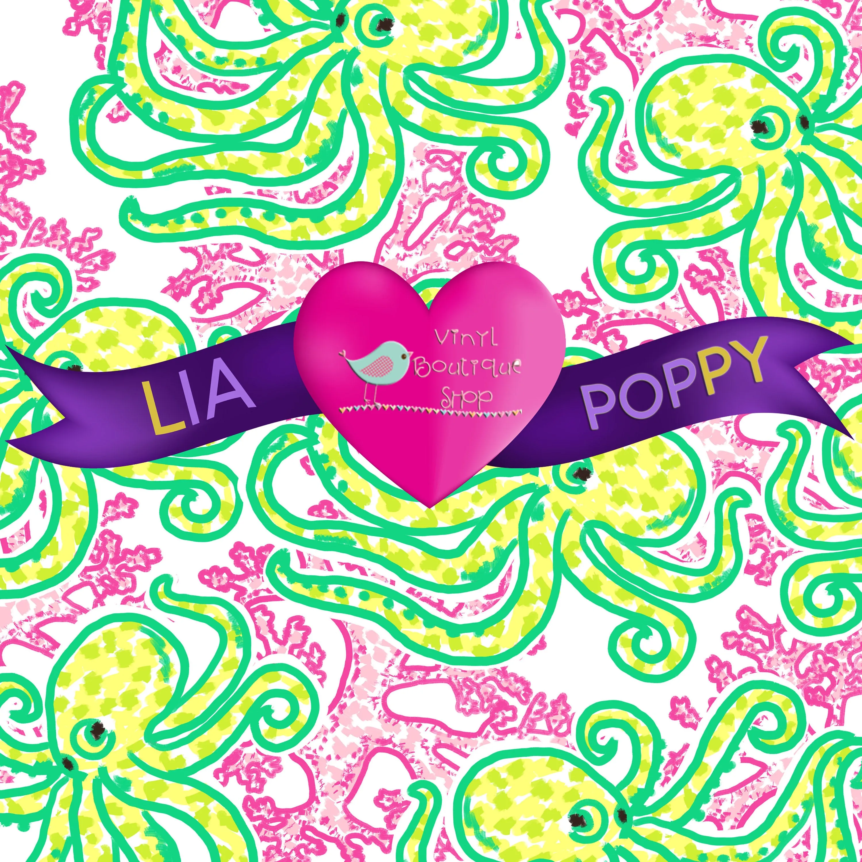 Octopus Lia Poppy Vinyl Sheet LPY-63