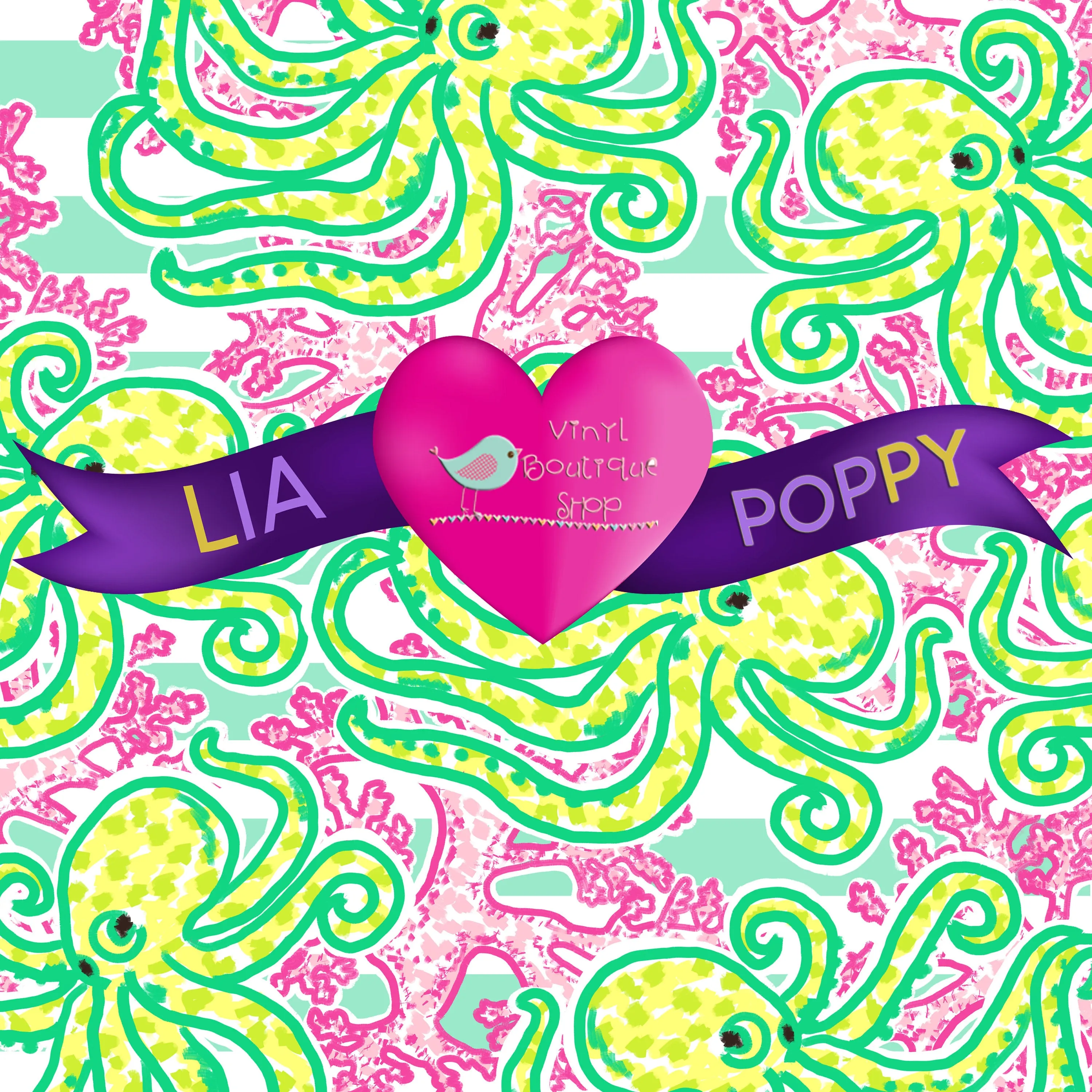 Octopus Lia Poppy Vinyl Sheet LPY-65
