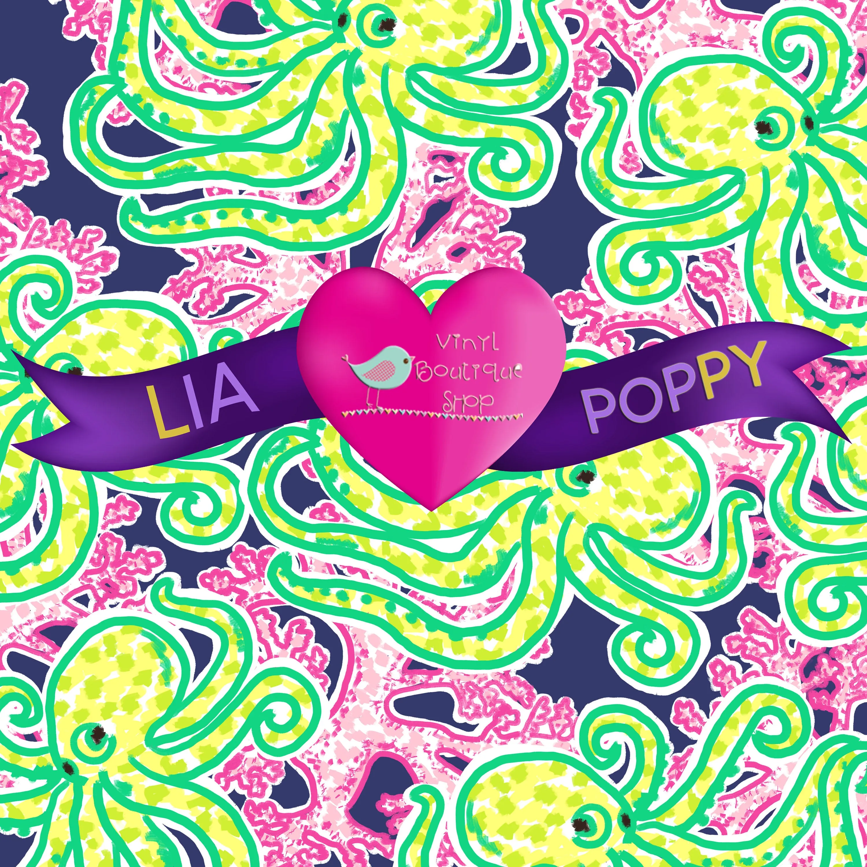 Octopus Lia Poppy Vinyl Sheet LPY-67