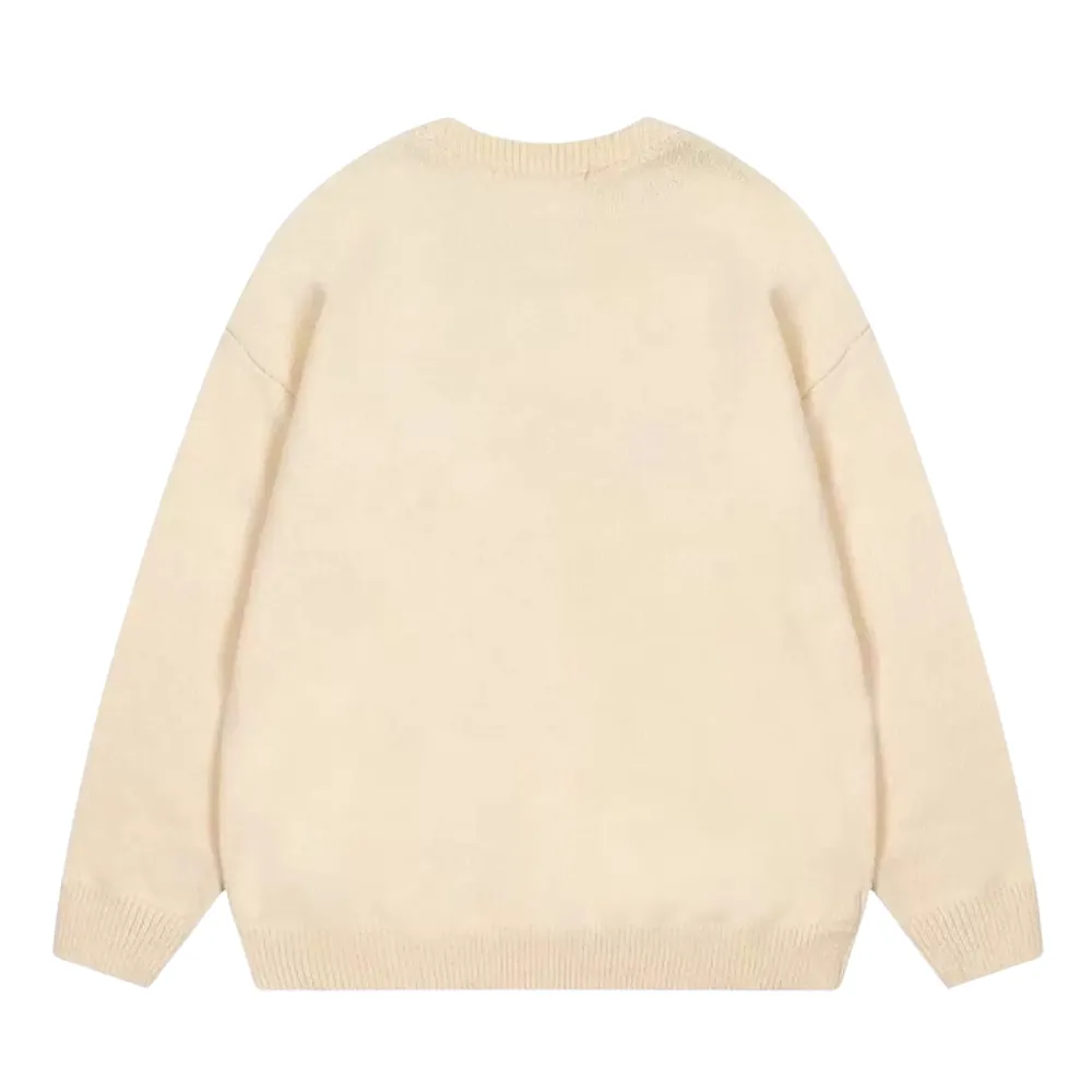 OOC' 3D Colorful Letter Print Loose Sweater