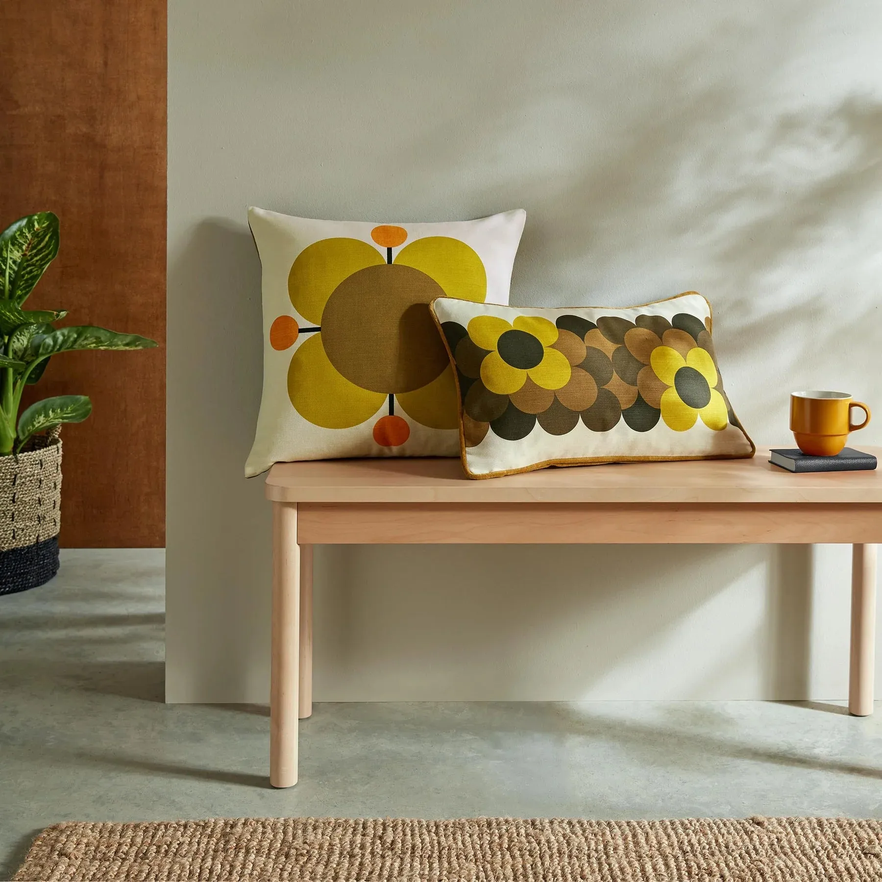 Orla Kiely Atomic Flower Cushion - Primrose