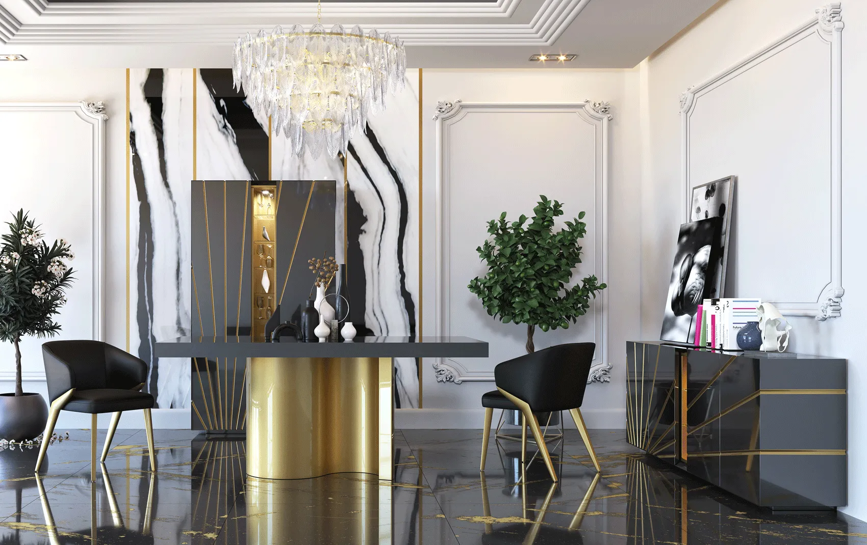 Oro Black Dining room SET