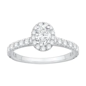 Oval Ring with 1.10ct of Laboratory Grown Diamonds in 9ct White Gold