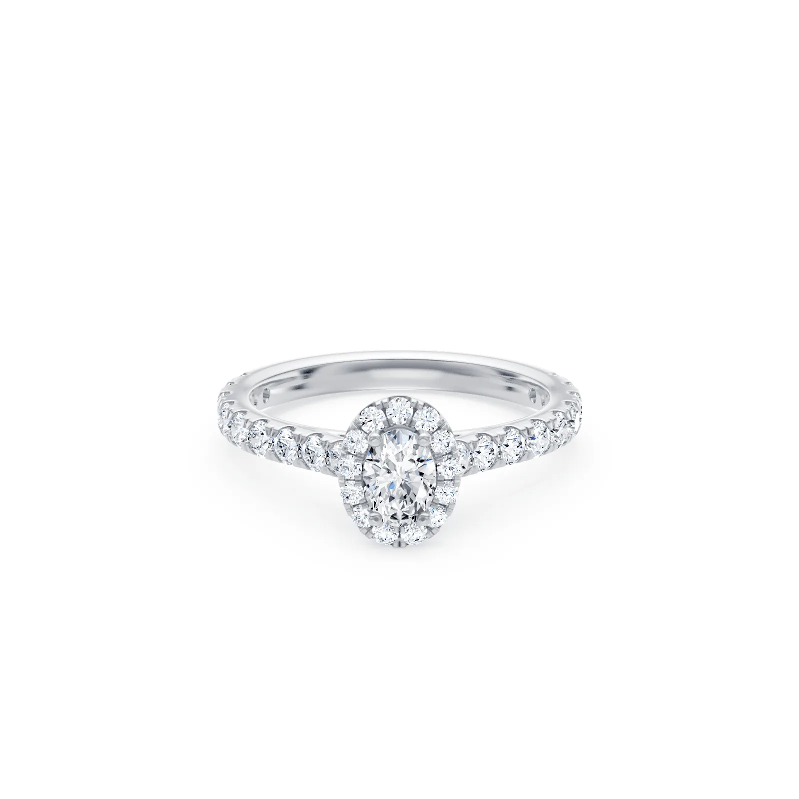 Oval Ring with 1.10ct of Laboratory Grown Diamonds in 9ct White Gold