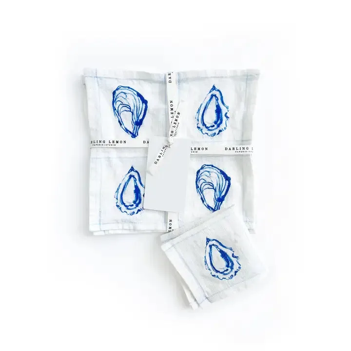 OYSTER Linen Cocktail Napkins