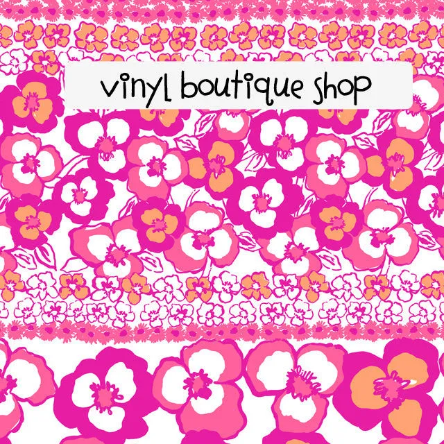 Pansy Pink Floral Orange Lilly Inspired Printed Patterned Craft Vinyl