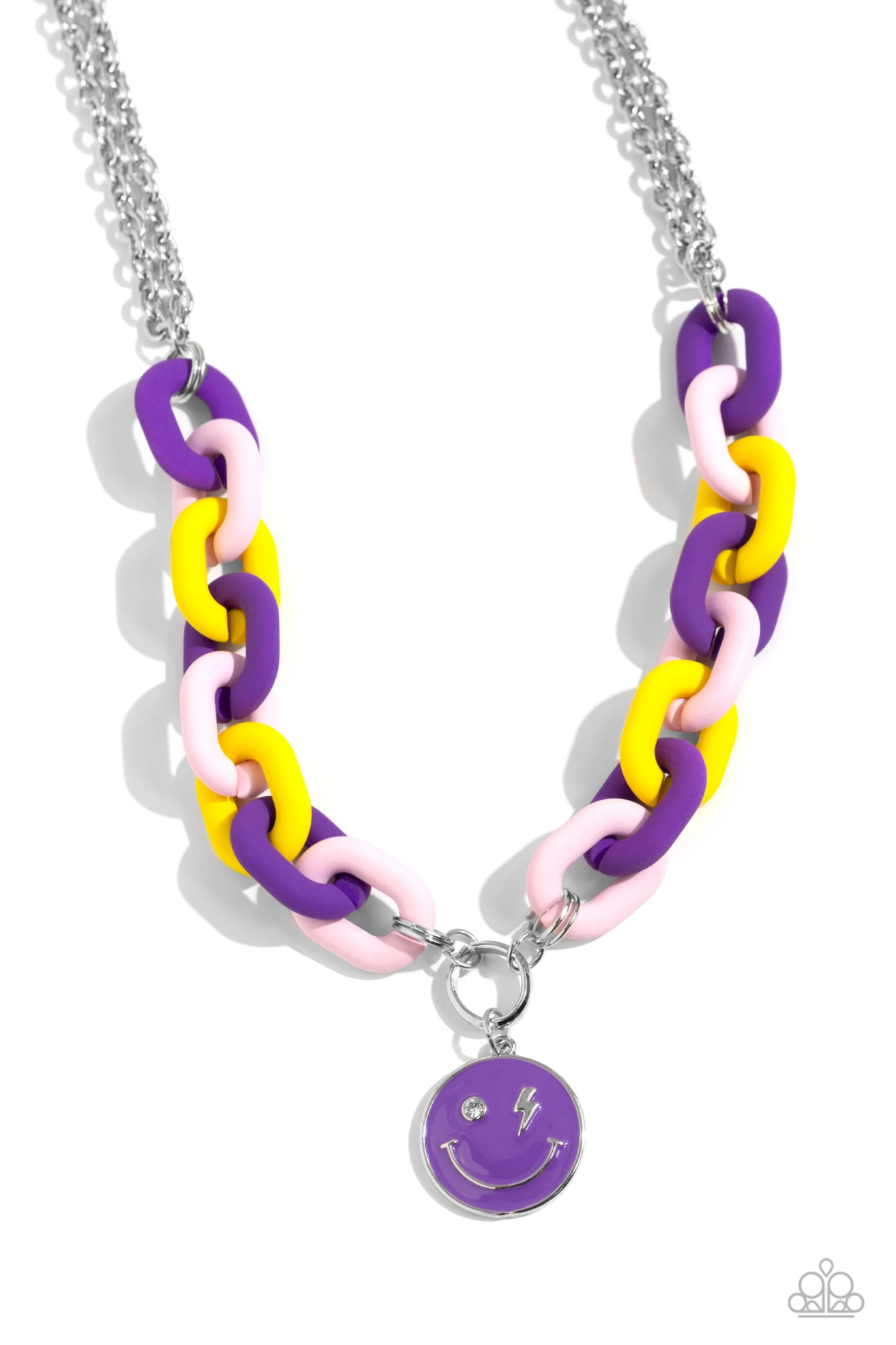 Paparazzi Speed SMILE Necklace Purple & Go the Extra SMILE Bracelet Purple