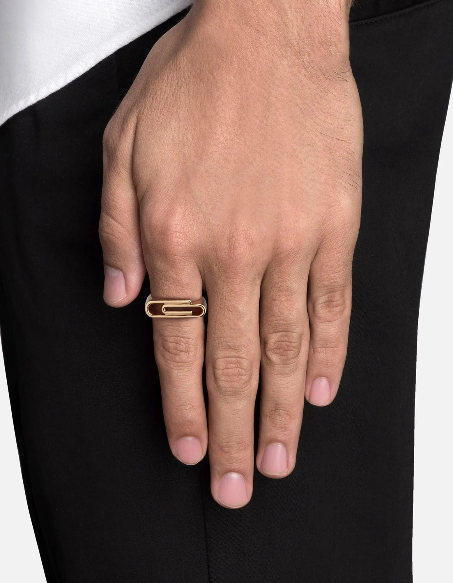 Paper Clip Ring, Gold Vermeil
