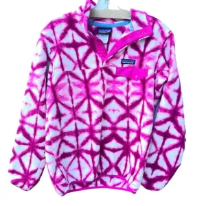 Patagonia patterned small fleece jacket s pink