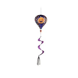 Patterned Jack-o-Lantern Burlap Balloon Spinner