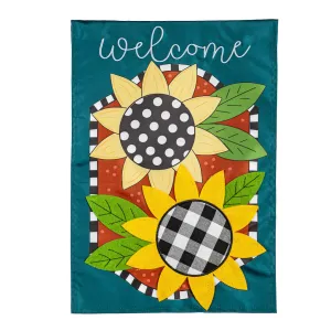 Patterned Sunflower Garden Applique Flag