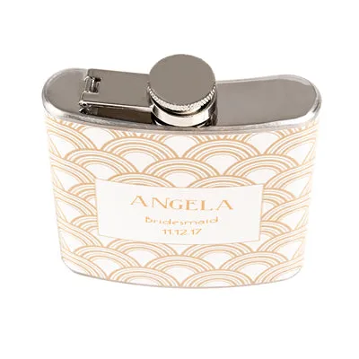 Personalized Gatsby Gold Patterned Flask