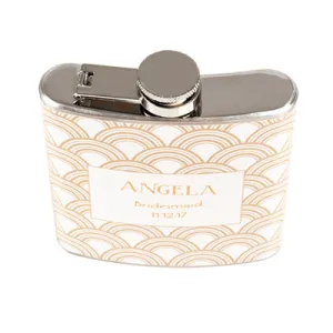 Personalized Gatsby Gold Patterned Flask