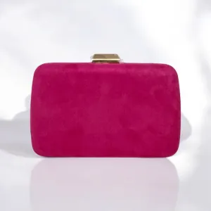 Pink Faux Suede Clutch