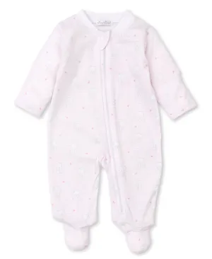 Pink Peek-A-Boo Bear Hugs Print Footie with Zipper