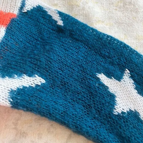 PLS READ Wildfox Medium American Flag Sweater Pullover Cropped Stars Striped