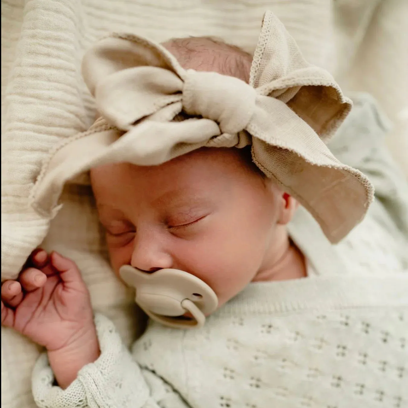 Pop Ya Tot Muslin Top Knot Headband - Sand
