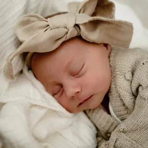 Pop Ya Tot Muslin Top Knot Headband - Sand