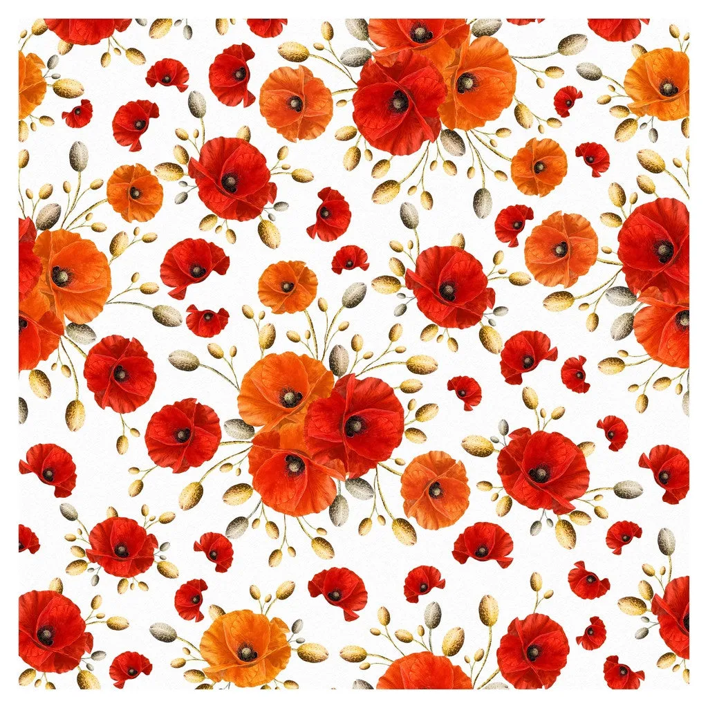 Poppy Red Flower Heat Transfer Vinyl Sheet