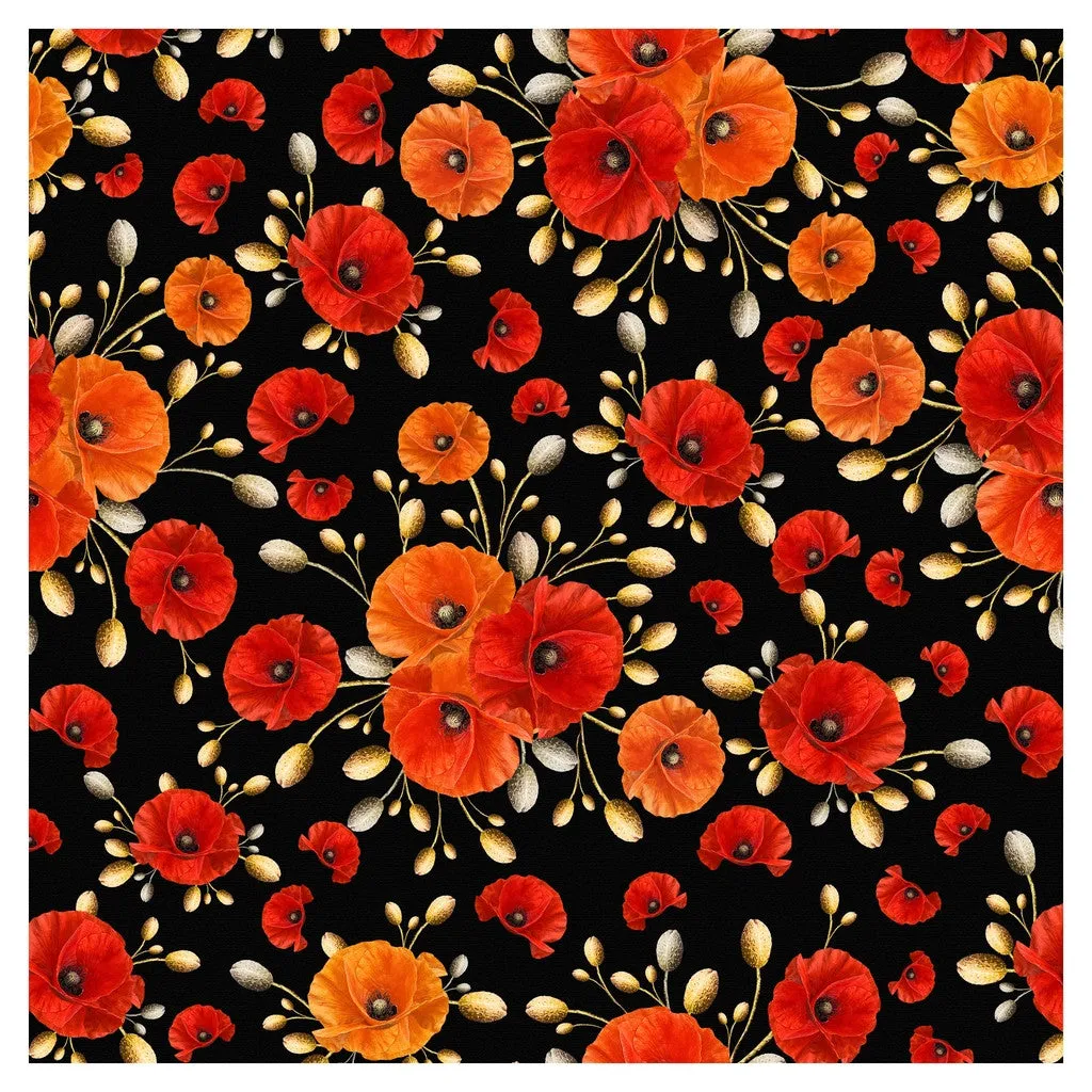 Poppy Red Flower Heat Transfer Vinyl Sheet