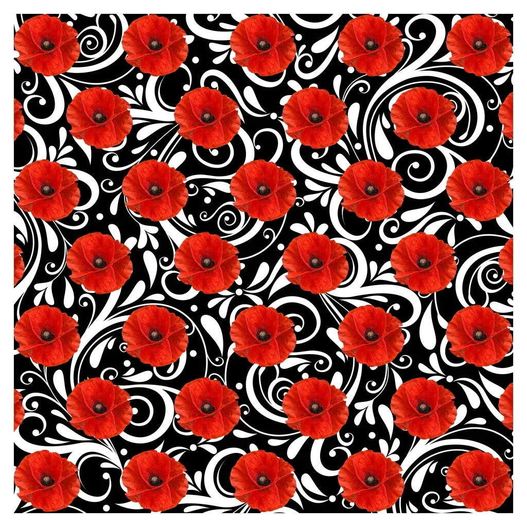 Poppy Red Flower Heat Transfer Vinyl Sheet
