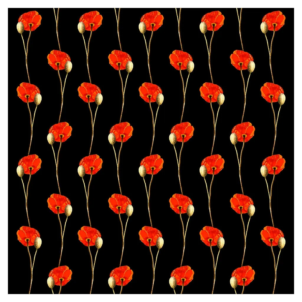 Poppy Red Flower Heat Transfer Vinyl Sheet