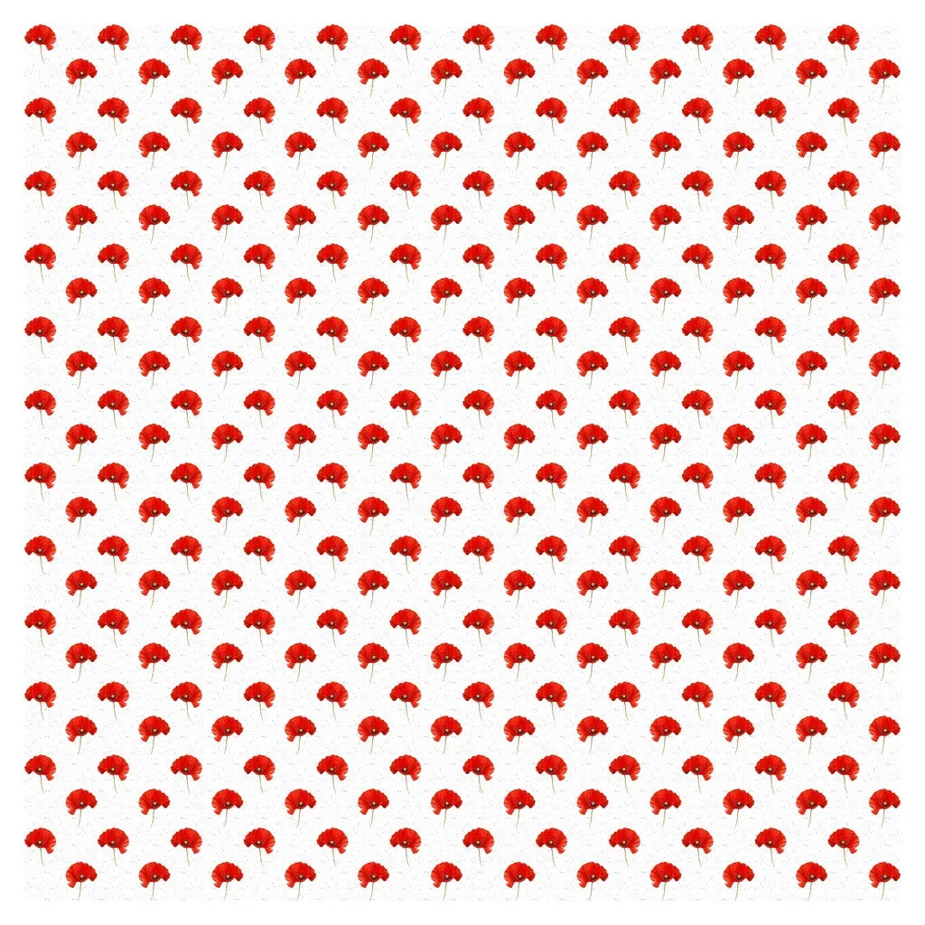 Poppy Red Flower Heat Transfer Vinyl Sheet