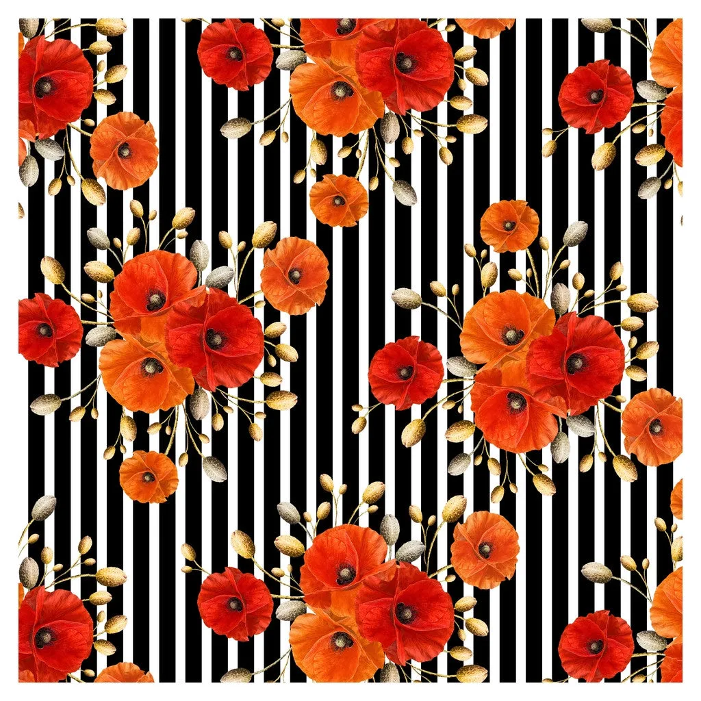 Poppy Red Flower Heat Transfer Vinyl Sheet