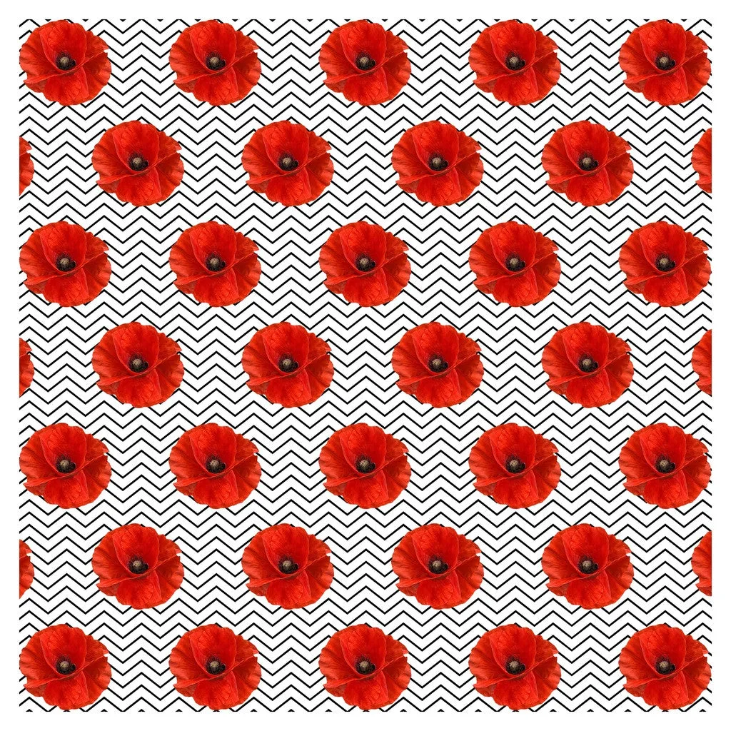 Poppy Red Flower Heat Transfer Vinyl Sheet