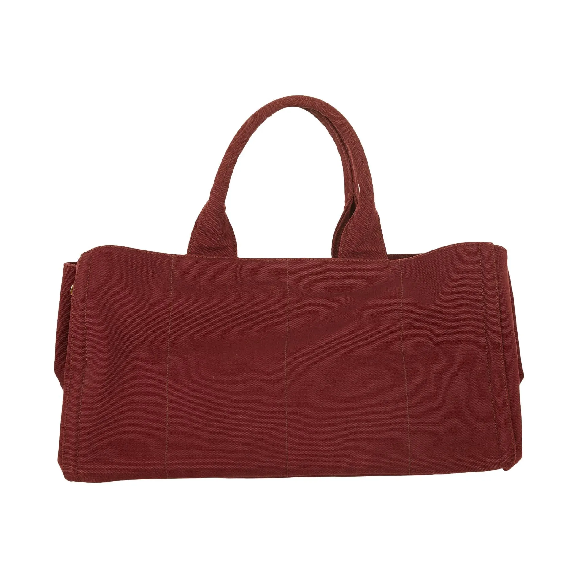 Prada Maroon Rhinestone Canapa Tote