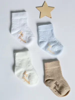 Pretty Originals White Patterned Ankle Socks