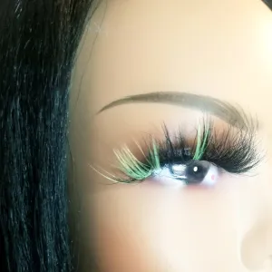 "Soft Green" 25mm Colorful False Eyelash