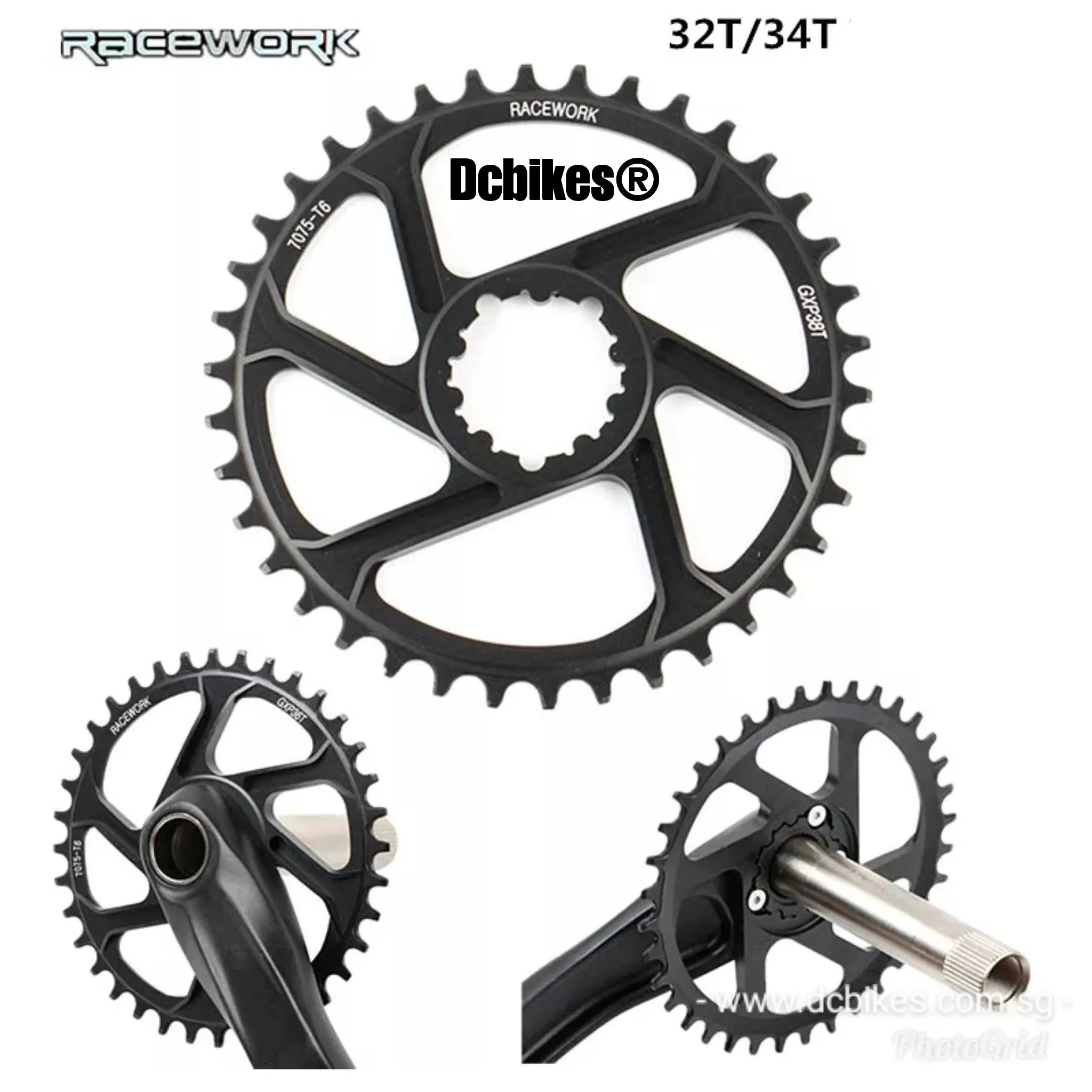 Racework 32T | 34T | 36T | 38T DUB GXP ROUND 3mm Offset Boost 148 Narrow Wide Direct Mount Chain Ring