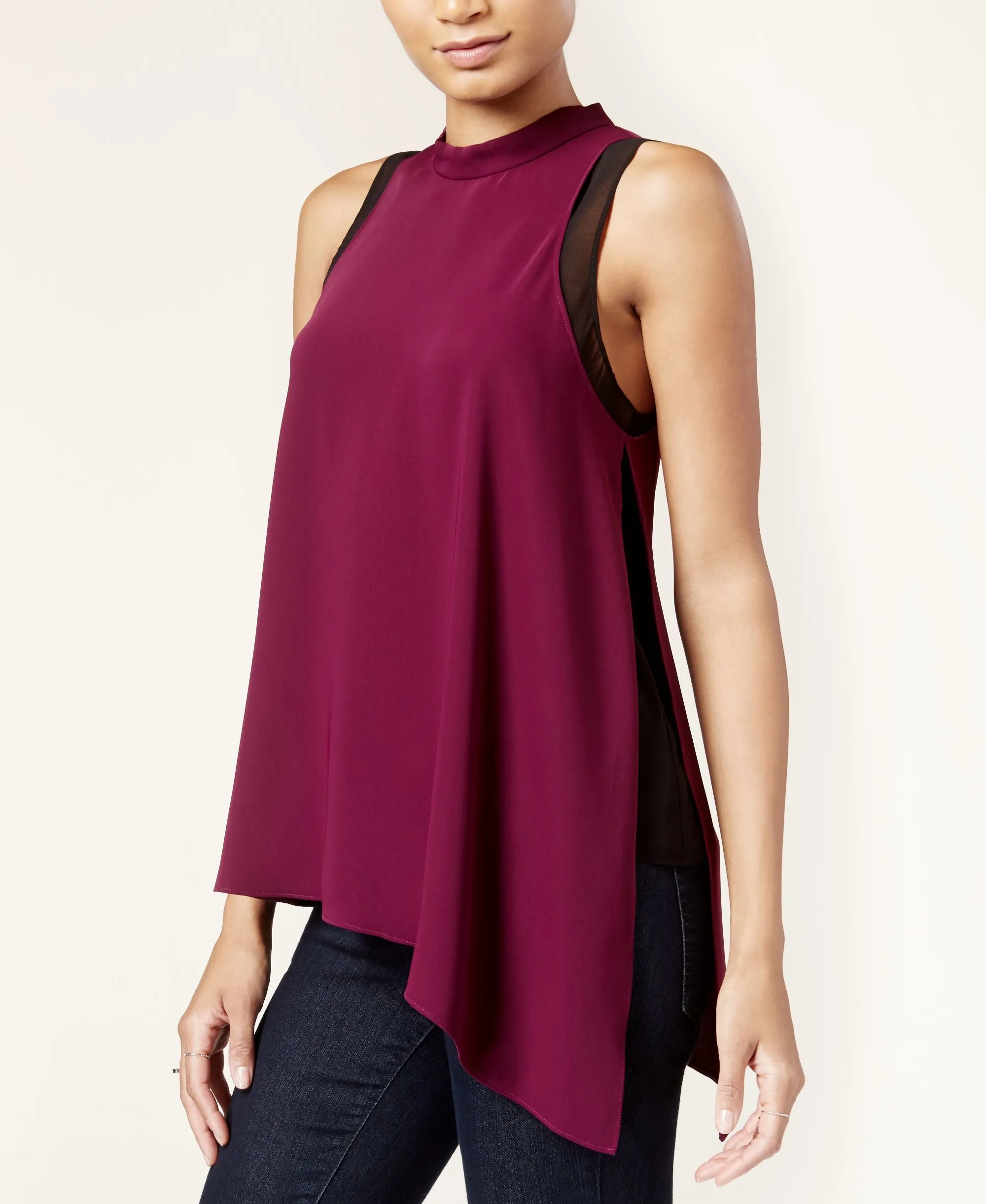 Rachel Rachel Roy Asymmetrical Colorblocked Top