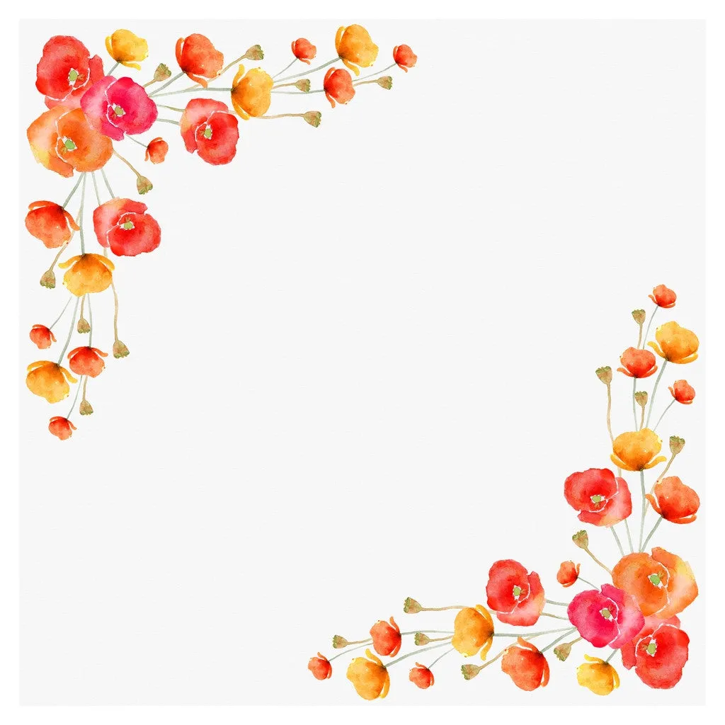 Red Poppy Flower Heat Transfer Vinyl Sheet
