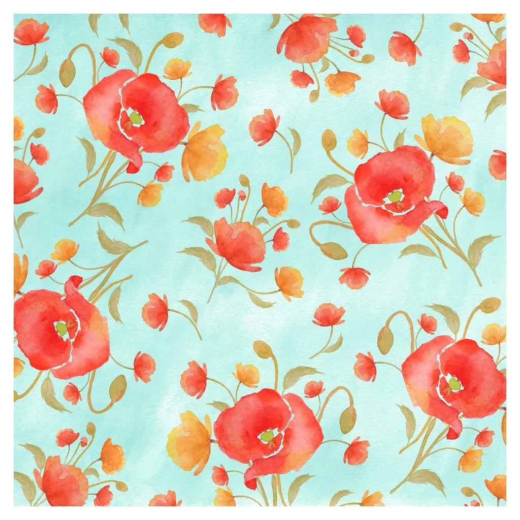 Red Poppy Flower Heat Transfer Vinyl Sheet