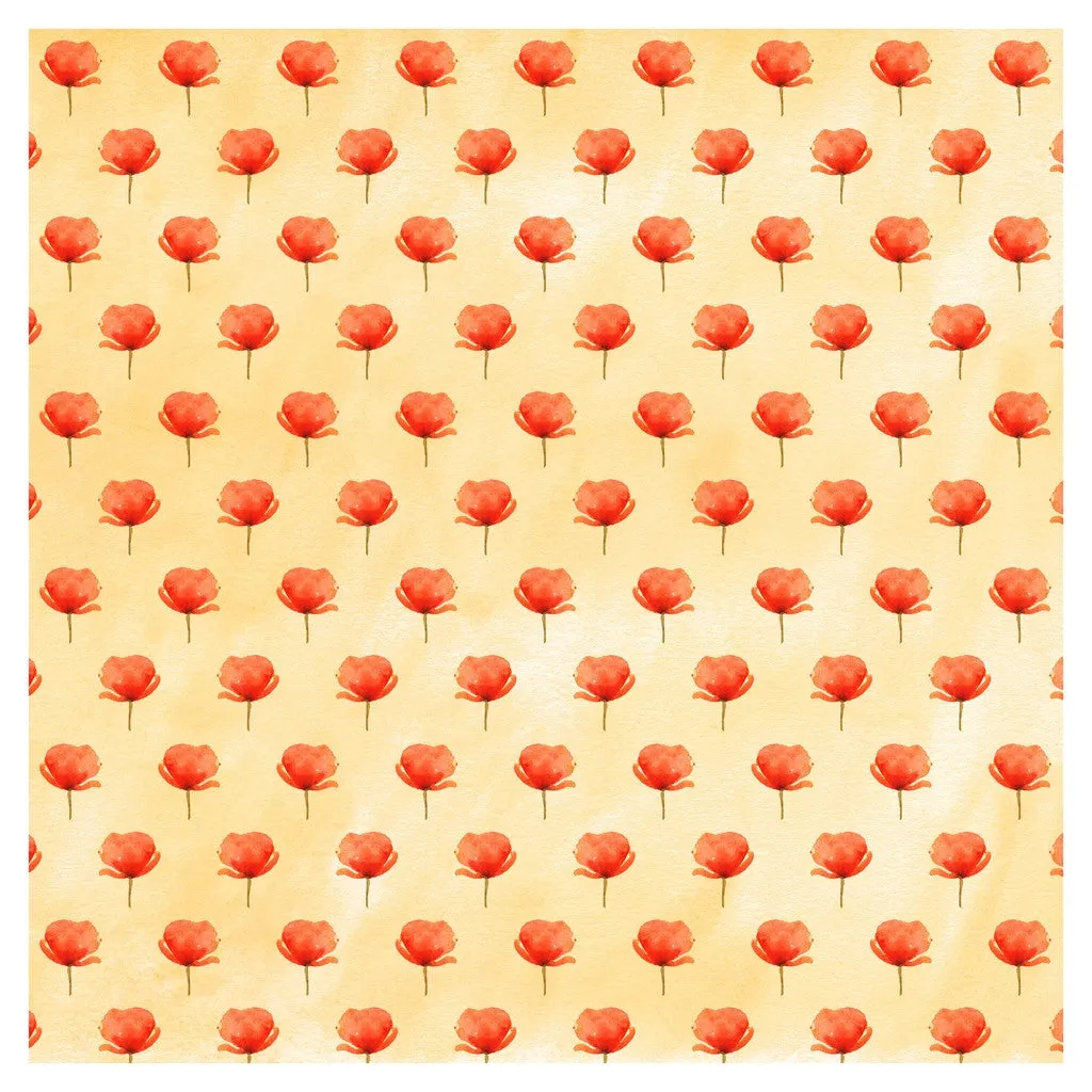 Red Poppy Flower Heat Transfer Vinyl Sheet
