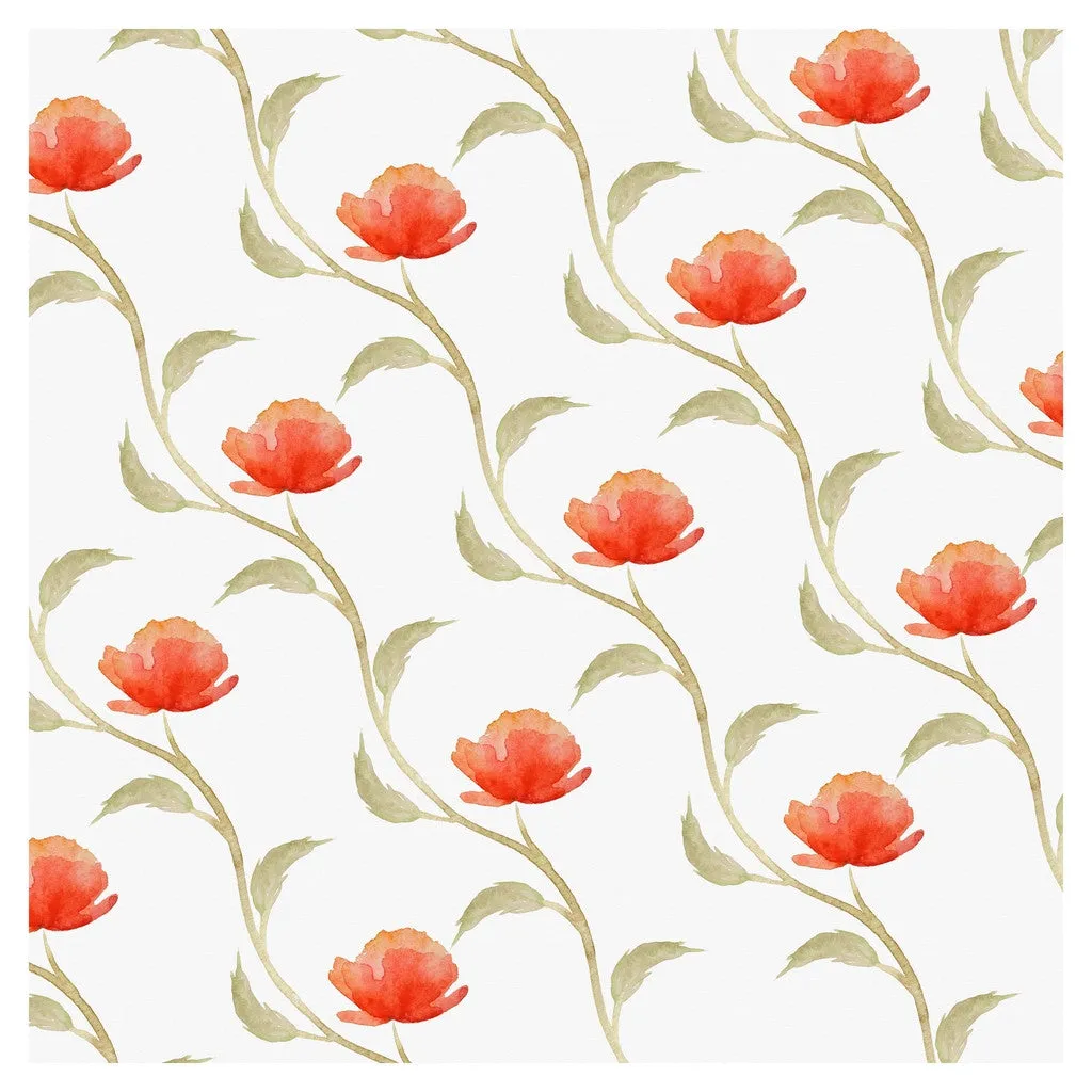 Red Poppy Flower Heat Transfer Vinyl Sheet