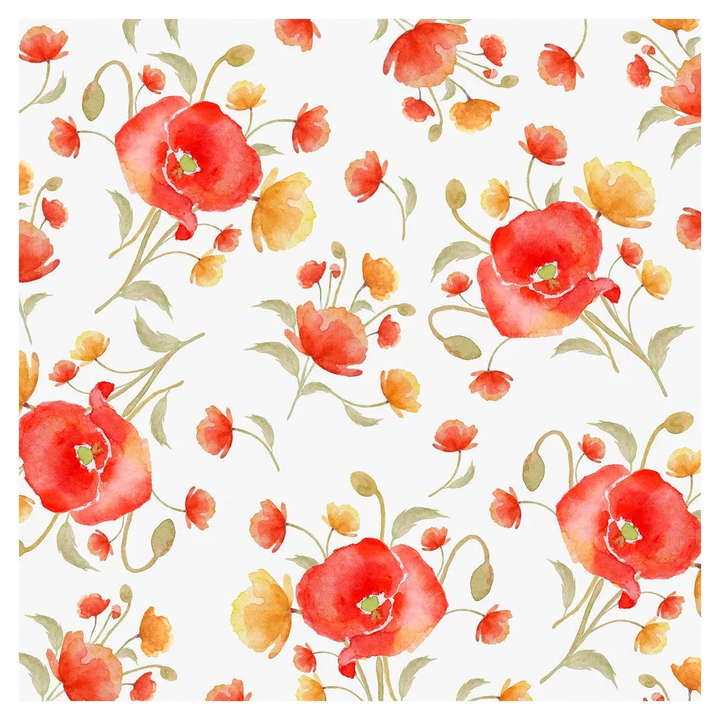 Red Poppy Flower Heat Transfer Vinyl Sheet