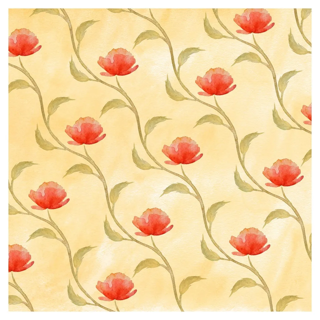 Red Poppy Flower Heat Transfer Vinyl Sheet