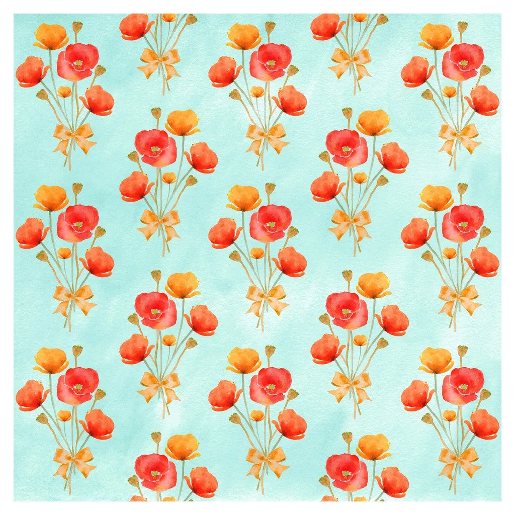 Red Poppy Flower Heat Transfer Vinyl Sheet
