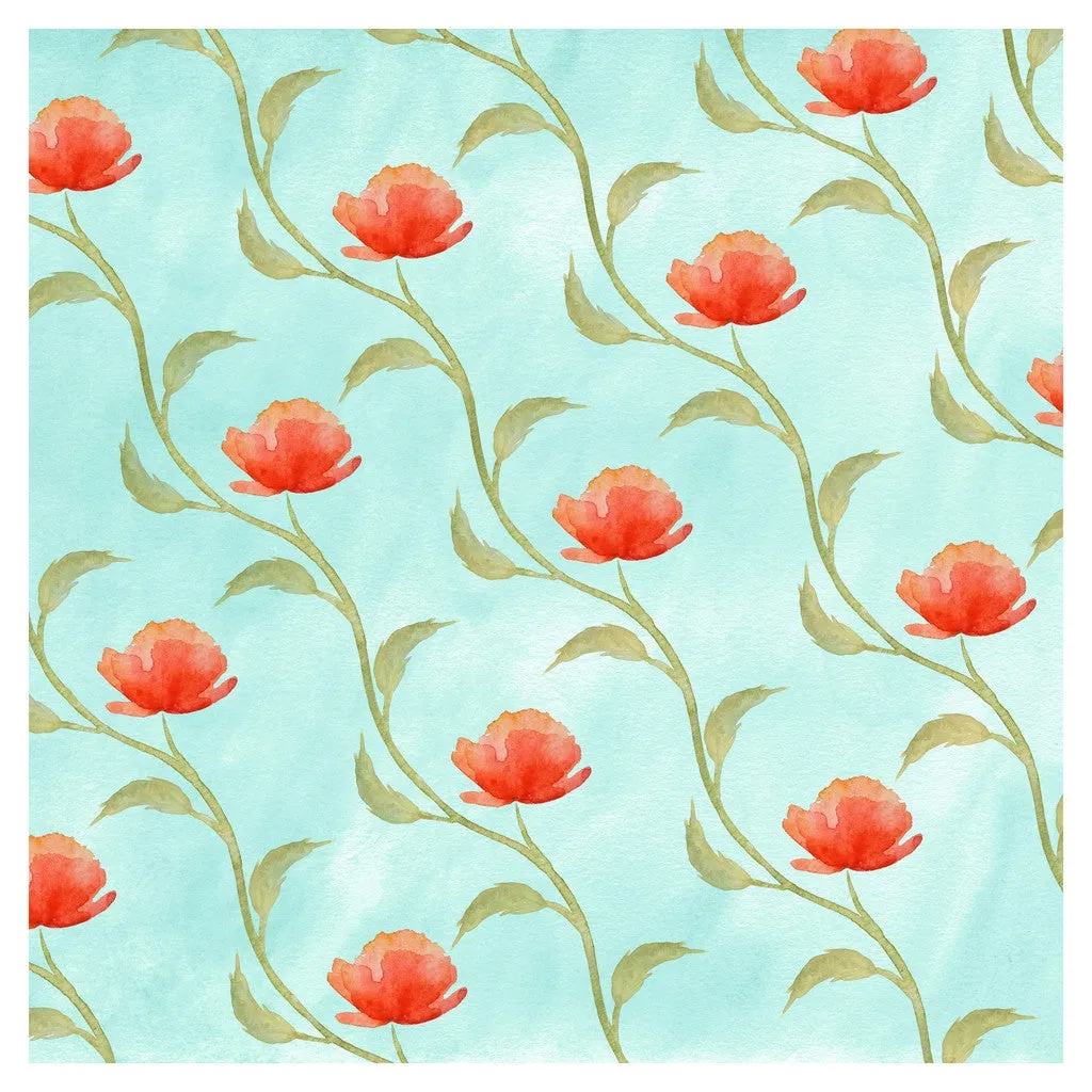 Red Poppy Flower Heat Transfer Vinyl Sheet
